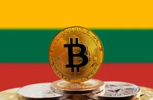 Bitcoin and Lithuanian flag